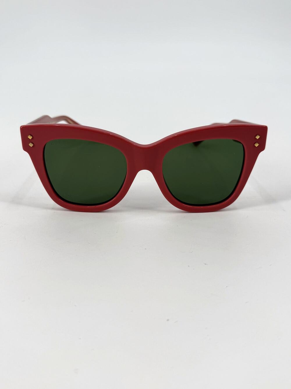 Gucci GG1082S 004 Dark Rose Acetate Cat Eye Sunglasses Green Women's 52-21-145